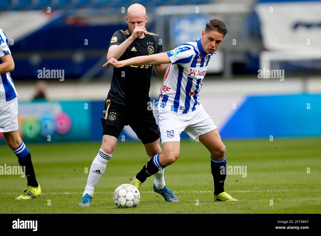 Heerenveen Netherlands April 4 Davy Klaassen Of Ajax Joey Veerman Of Sc Heerenveen During The Dutch Eredivisie Match Between Sc Heerenveen And Aj Stock Photo Alamy