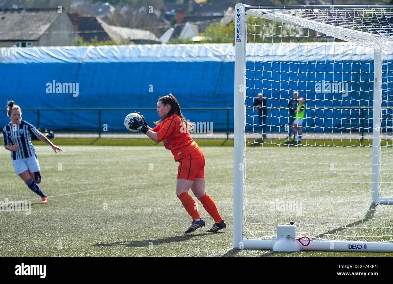 Birmingham, UK. 14th Feb, 2021. Amy Halloran (Lincoln City #1 ) securely holds the ball during the FA Womens FA Cup game between West Bromwich Albion vs Lincoln City in Birmingham, England Credit: SPP Sport Press Photo. /Alamy Live News Stock Photo
