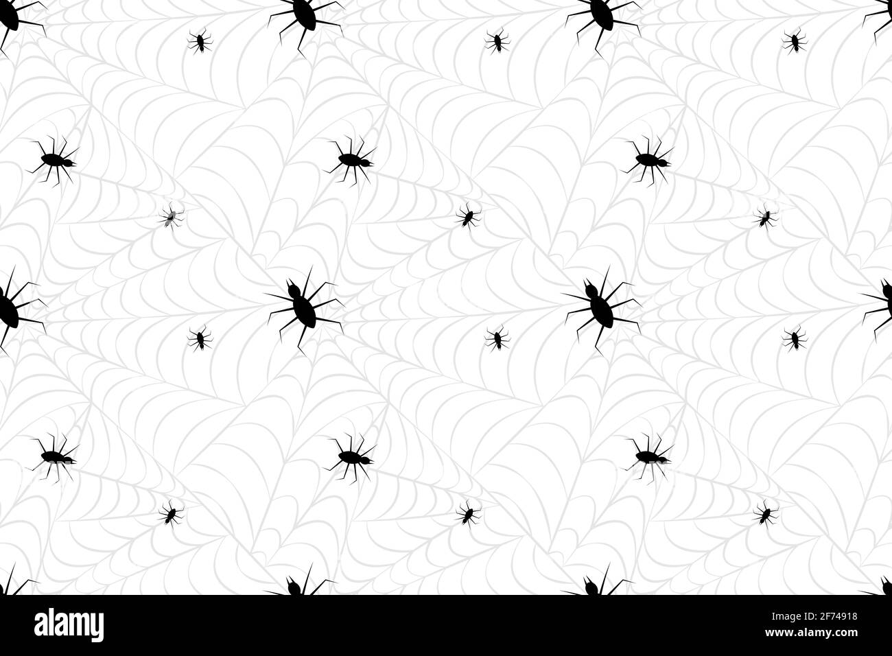 White spider web seamless pattern. Stock Vector