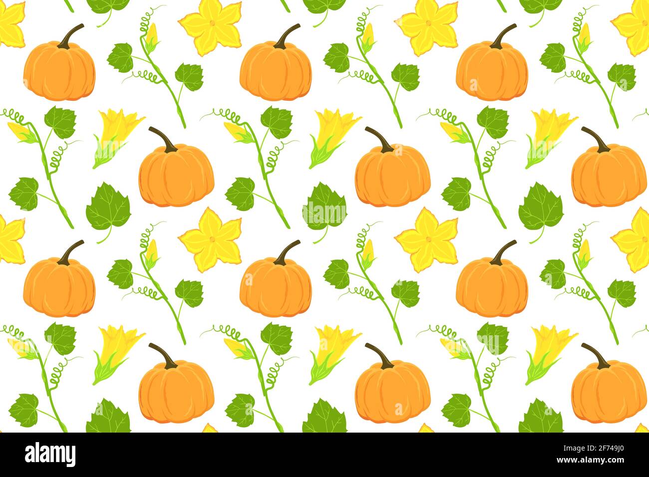 Autumn seamless pattern with pumpkin elements Stock Vector