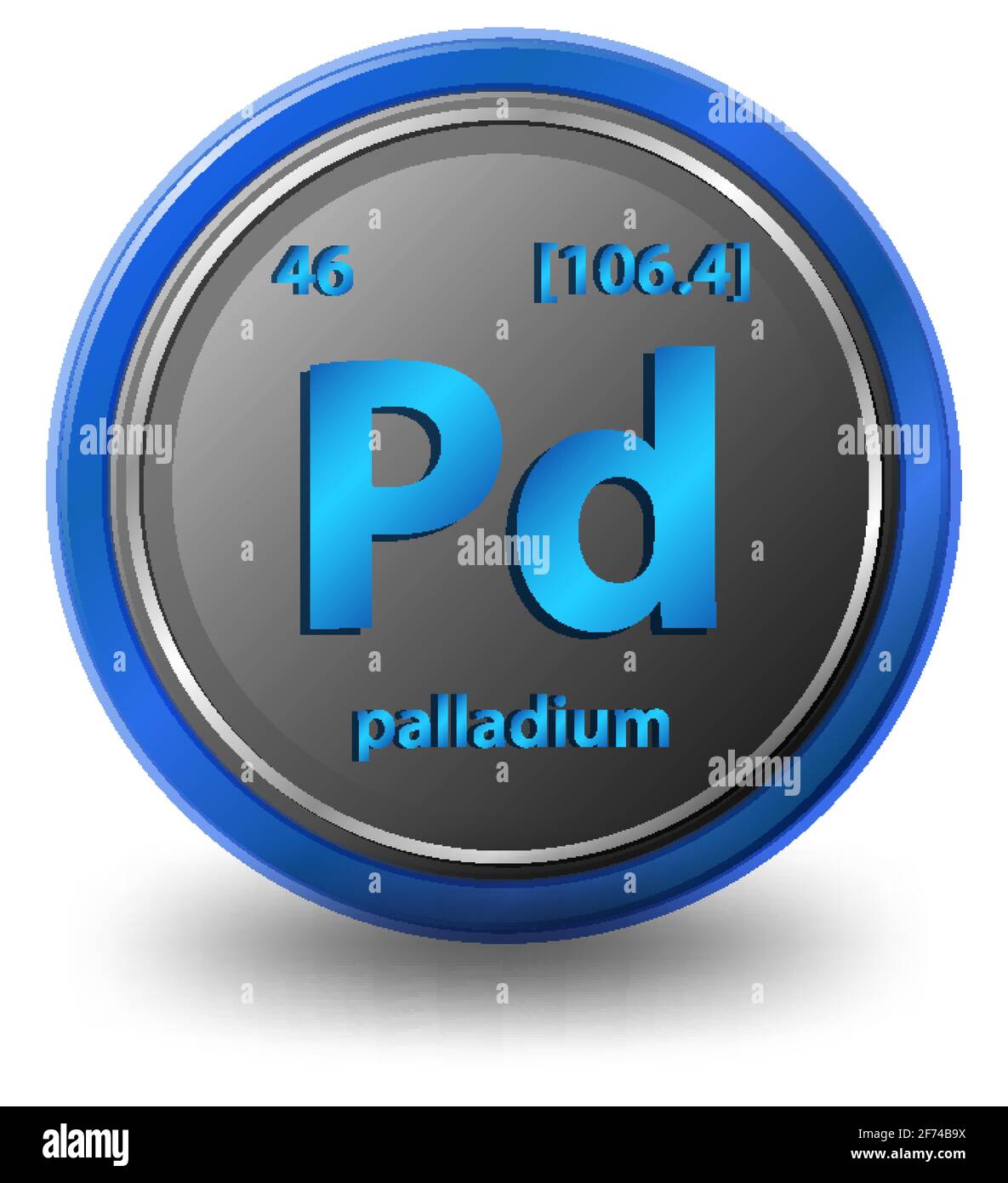 Palladium chemical element. Chemical symbol with atomic number and atomic  mass. illustration Stock Vector Image & Art - Alamy