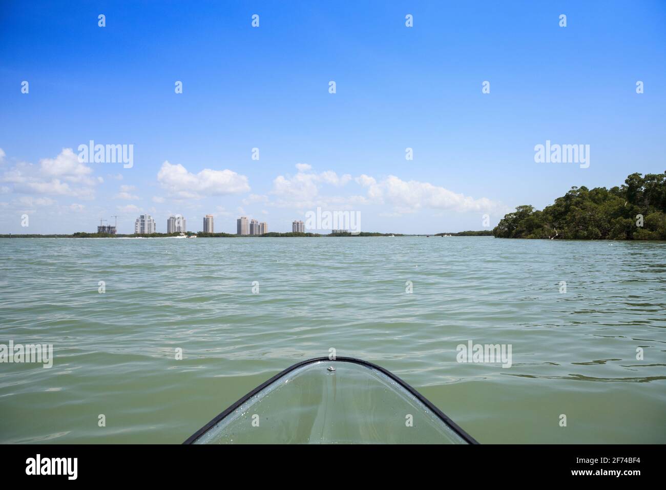 Clear kayak through the waterway of Lovers Key in Bonita Springs
