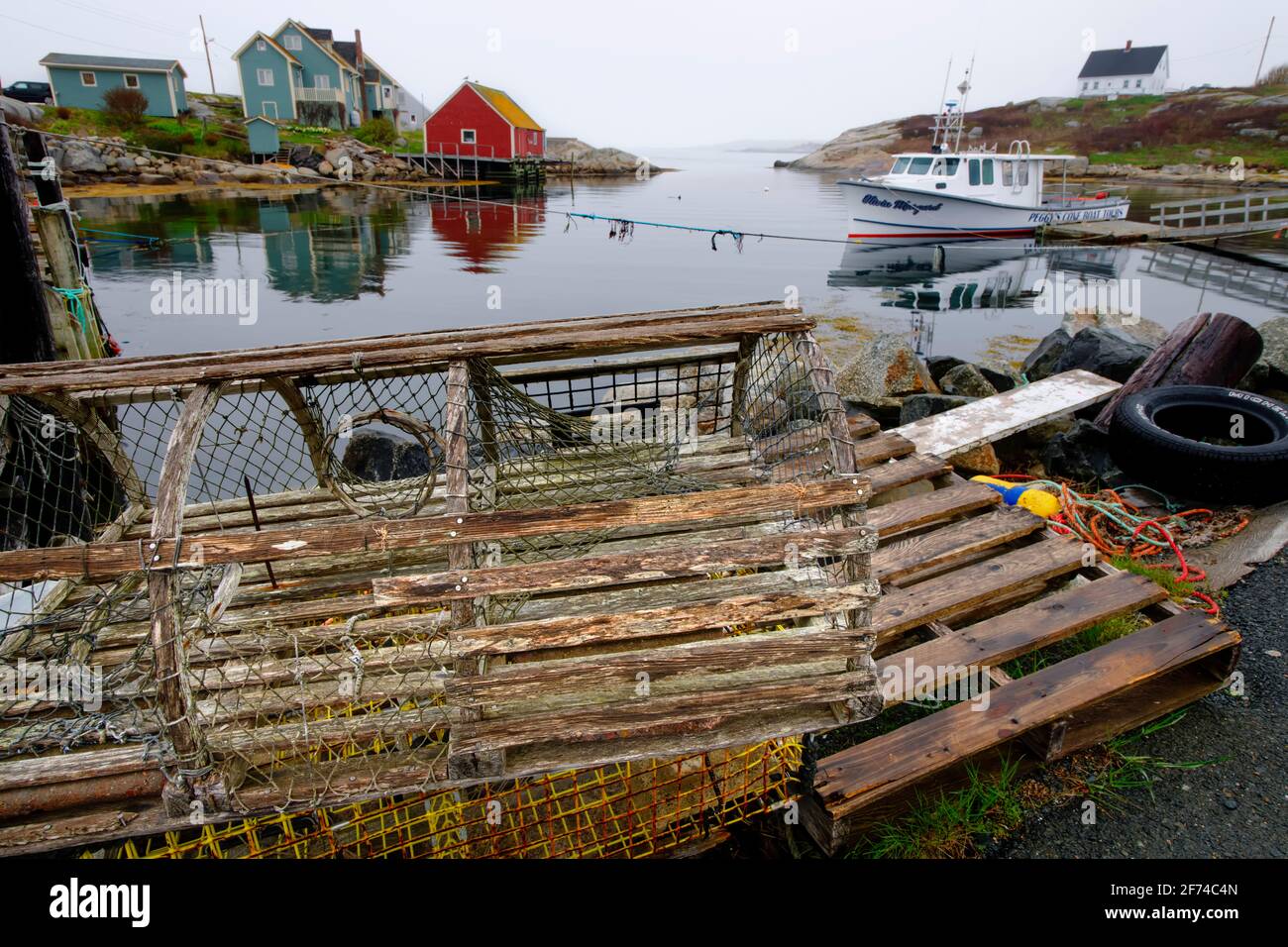 Lobster Trap, Pier, Fishing Village of Peggy's Cove, Nova Scotia