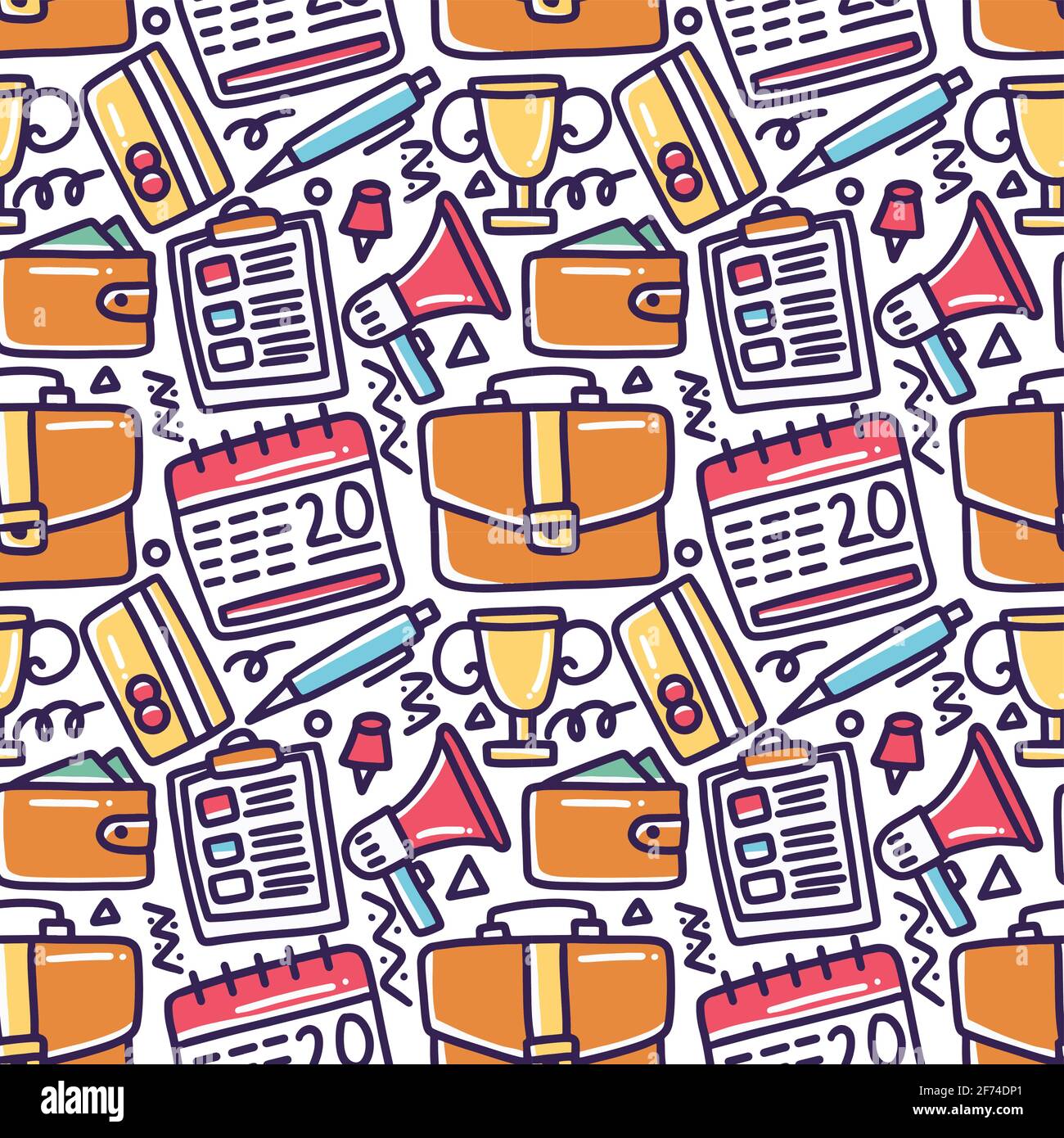 doodle set of bussiness tools hand drawing Stock Vector