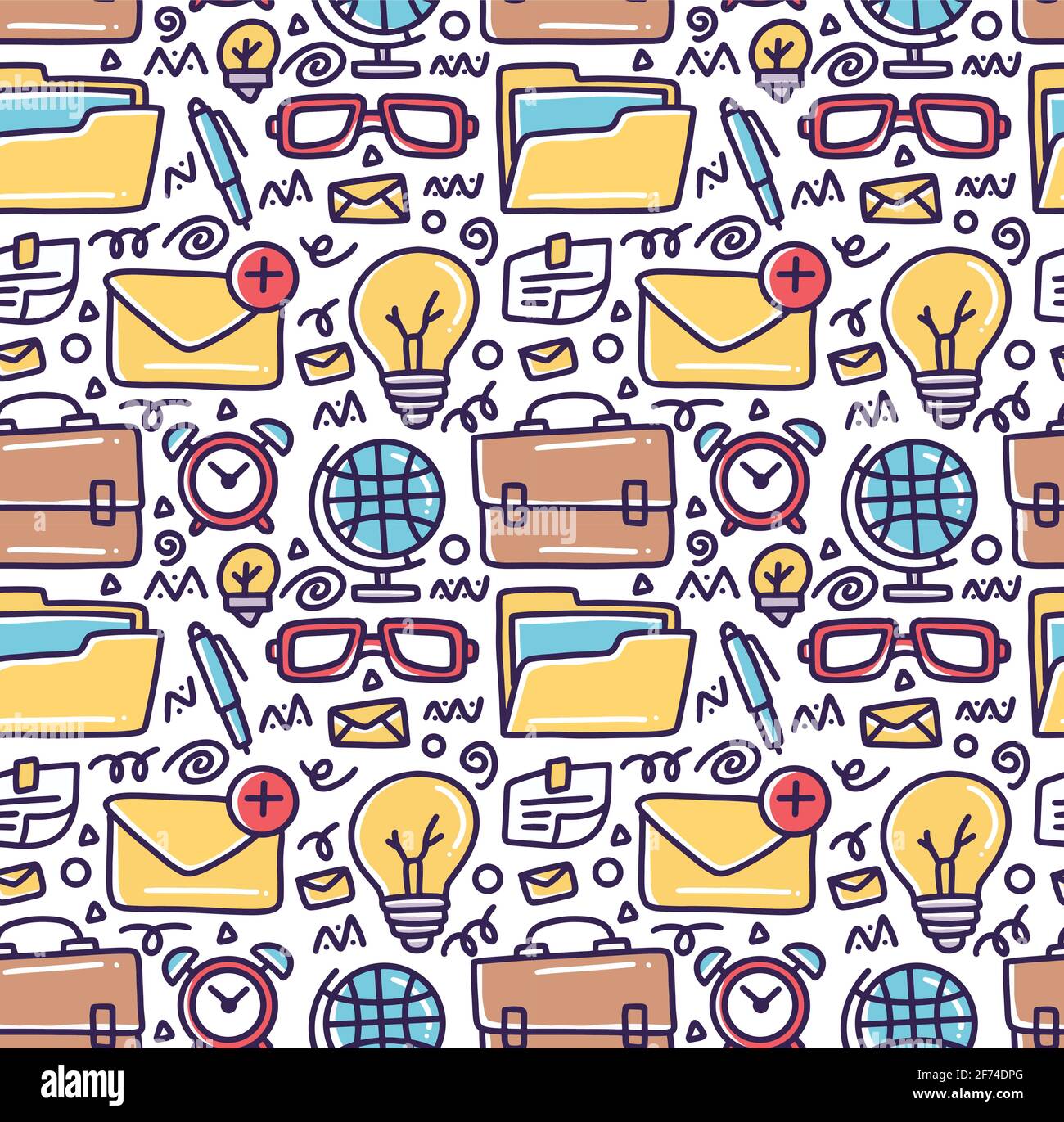 doodle set of bussiness tools hand drawing Stock Vector