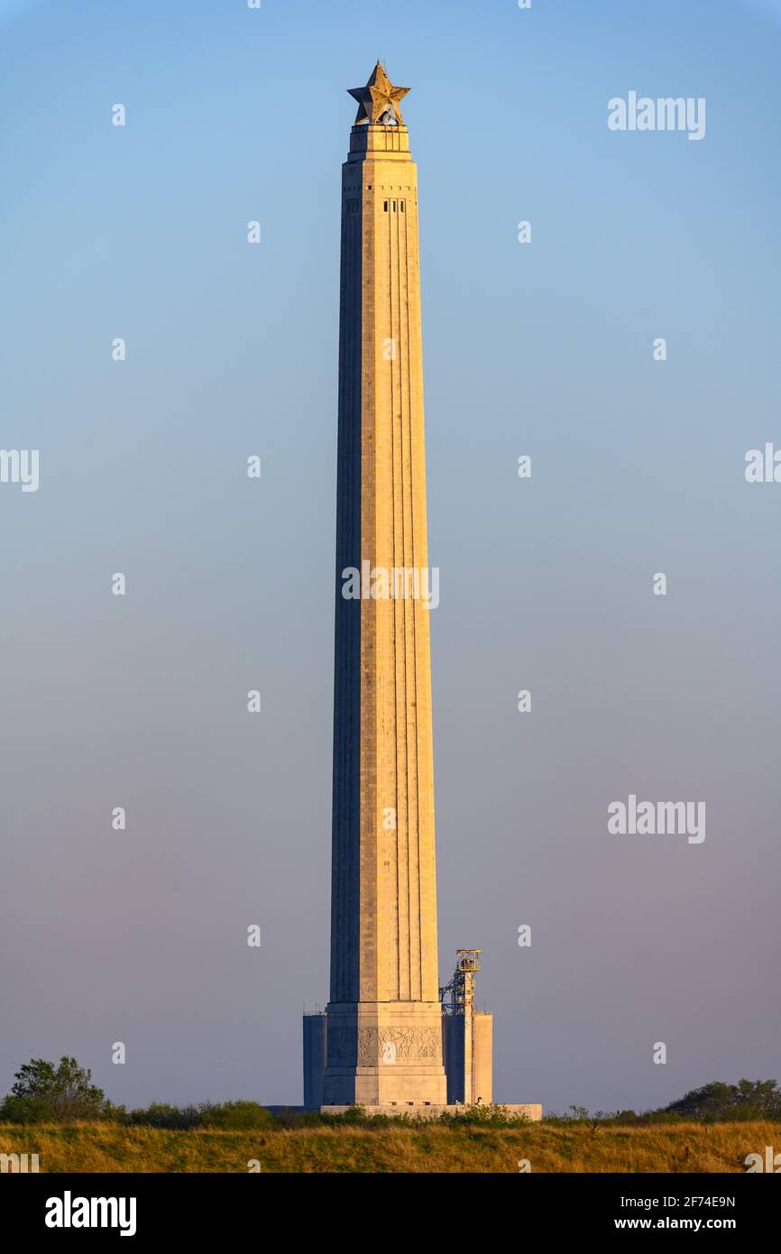 The 567 feet tall San Jacinto Monument standing in morning light