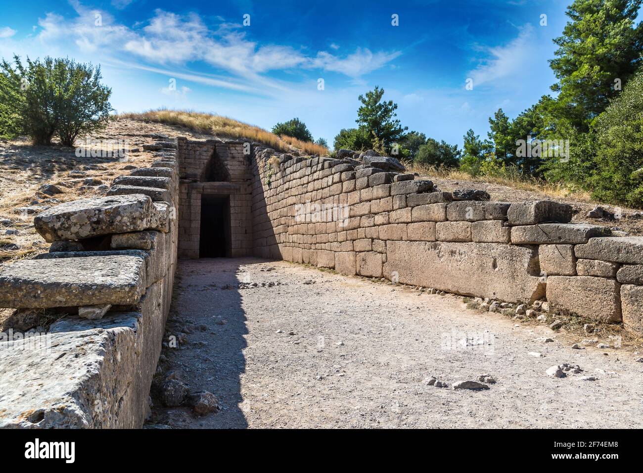 Treasury of Atreus in a summer day in Mycenae, Greece Stock Photo