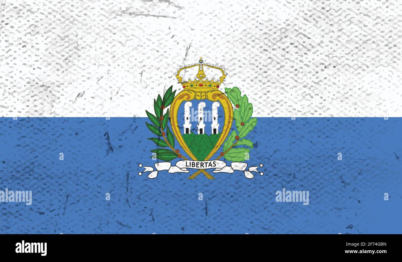 San Marino Flag With Waving Grunge Texture Vector Background Stock Vector Image Art Alamy