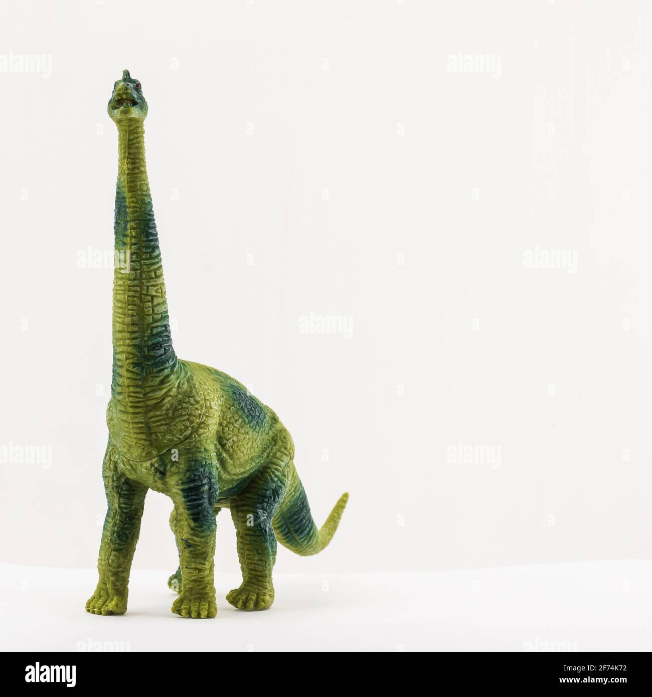 plastic toy dinosaur on white background Stock Photo