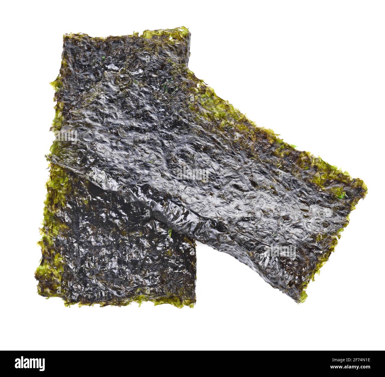 Sheet of dried seaweed, Crispy seaweed isolated on white background