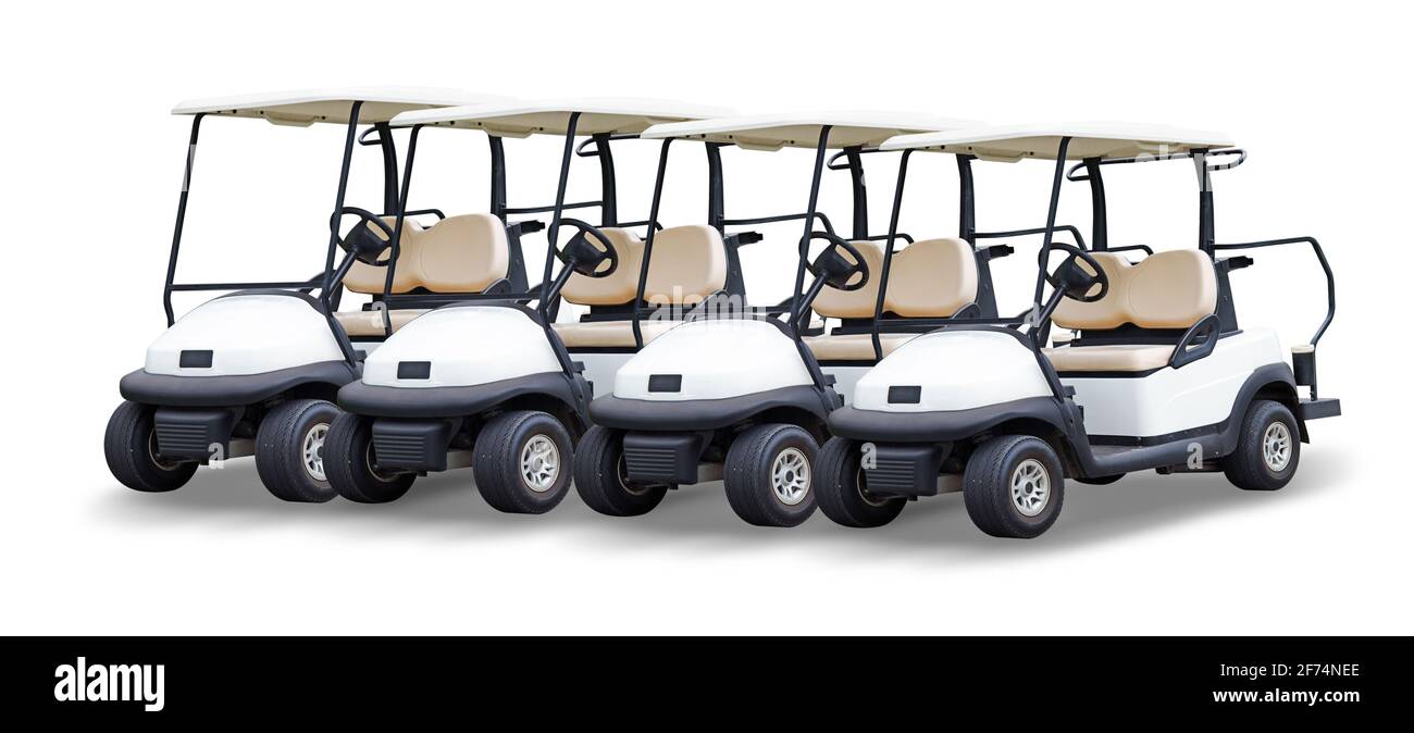 Golf cart golfcart isolated on white background Stock Photo