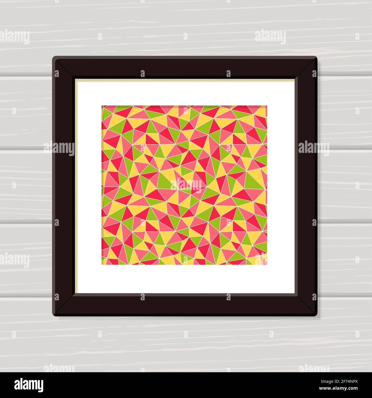 Seamless abstract geometric shape in frame. Vector illustration. Flat ...