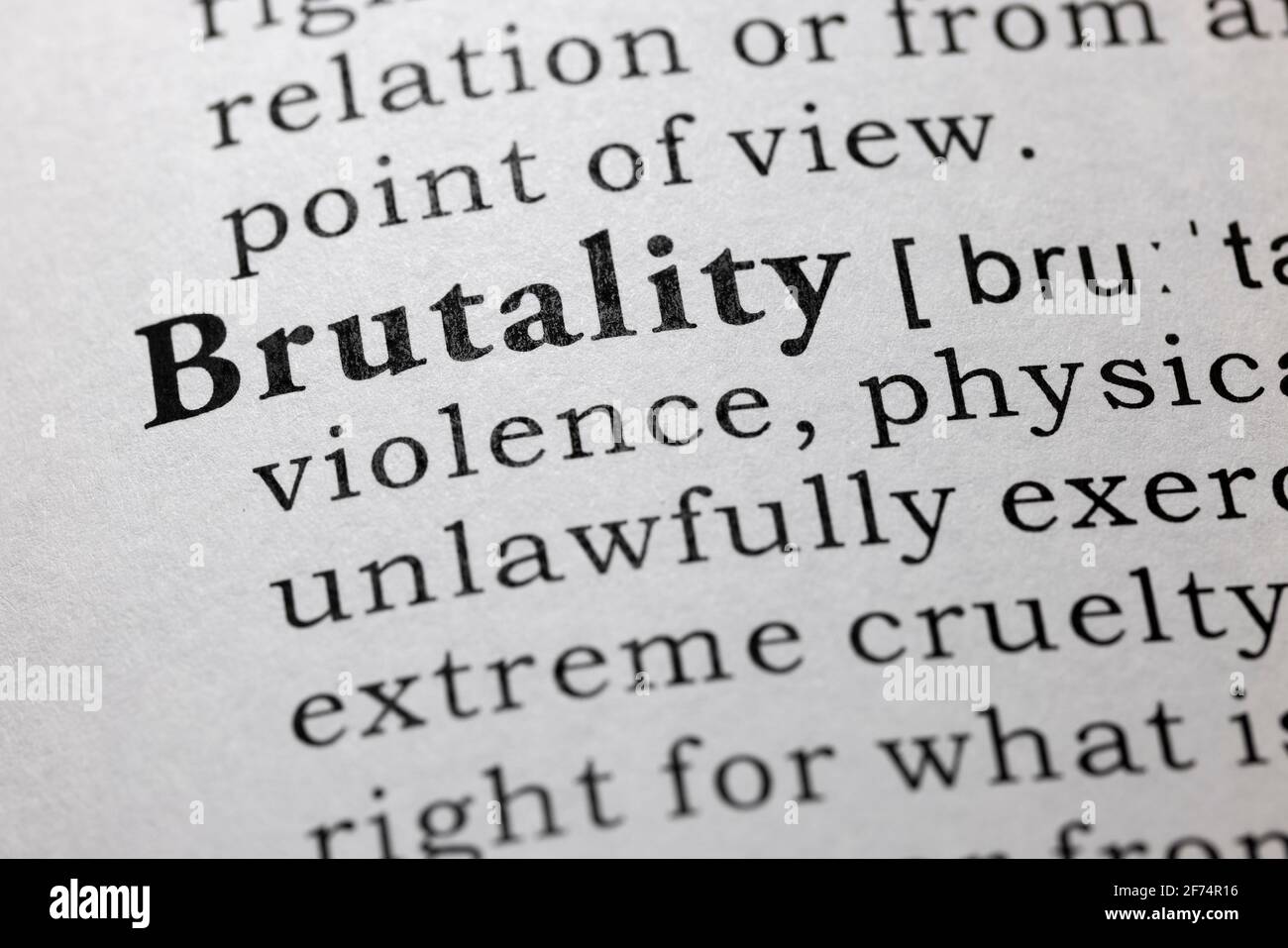 Fake Dictionary, Dictionary definition of brutality Stock Photo Alamy