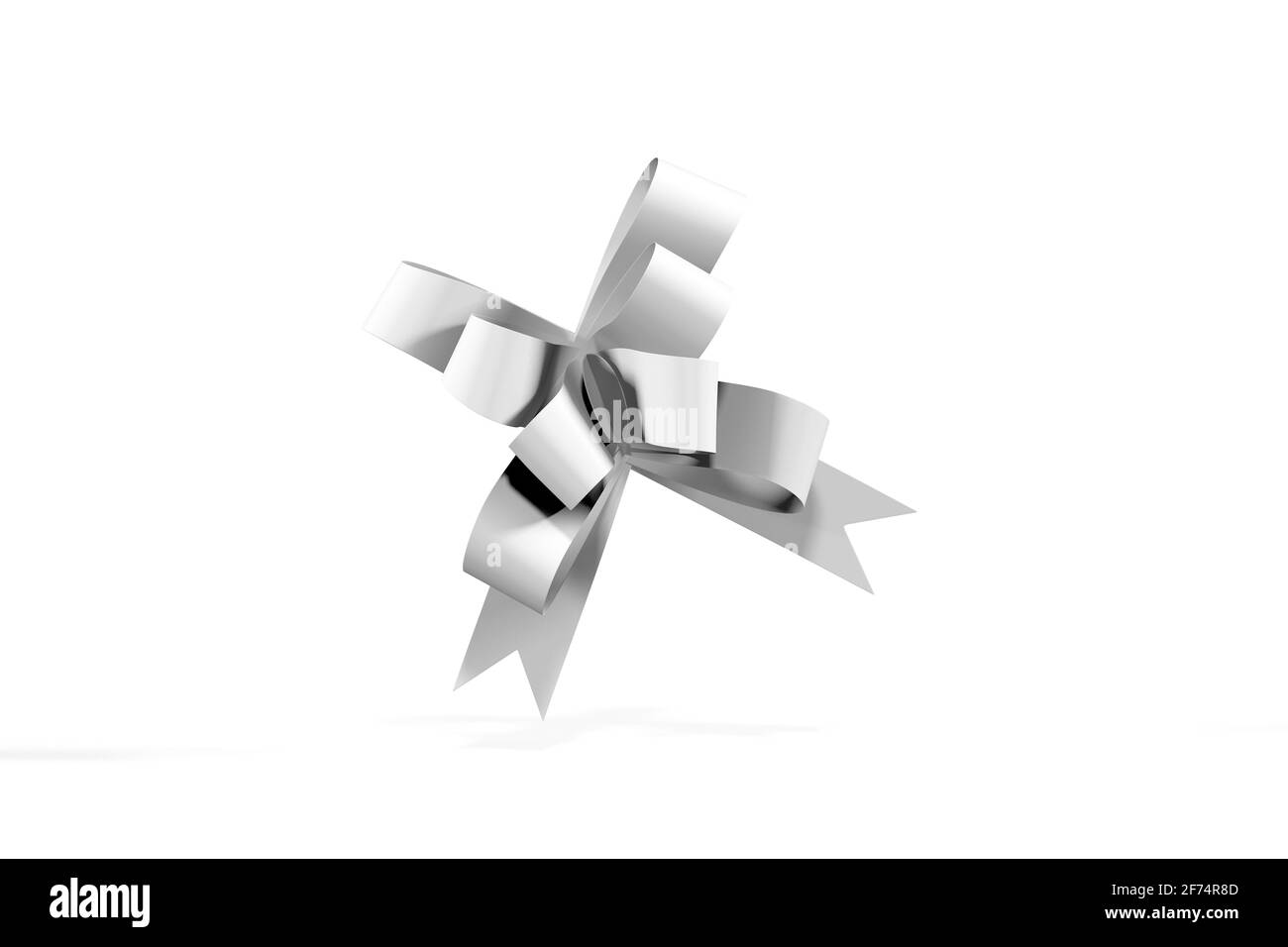Ribbon with a bow mockup isolated on a white background - 3d render ...