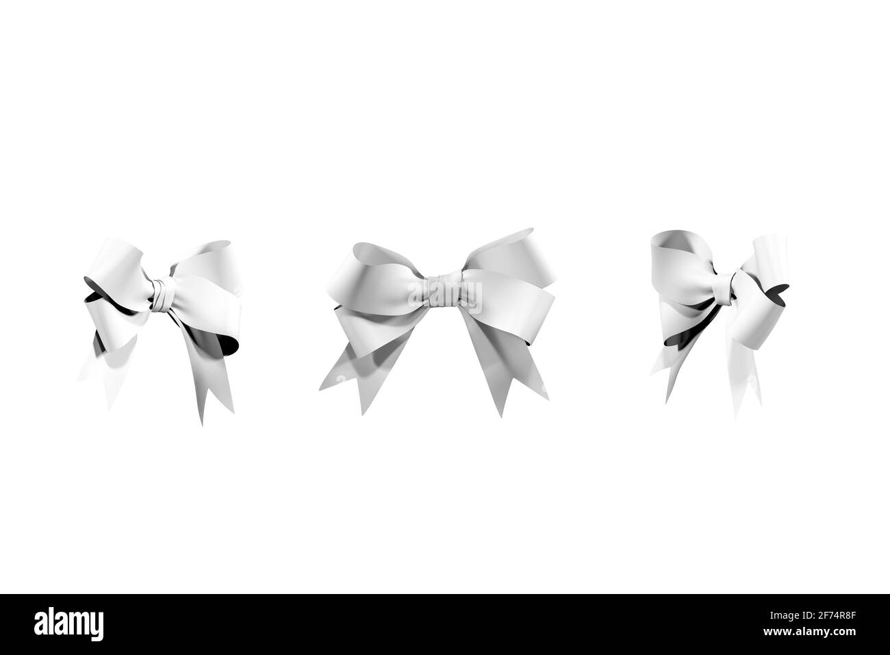 Ribbon with a bow mockup isolated on a white background - 3d render ...