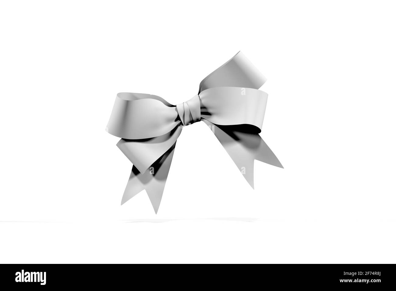 Ribbon with a bow mockup isolated on a white background - 3d render ...