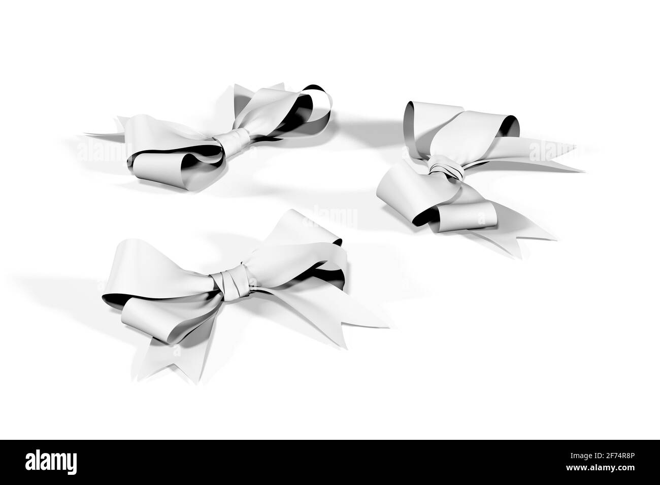 Ribbon with a bow mockup isolated on a white background - 3d render ...