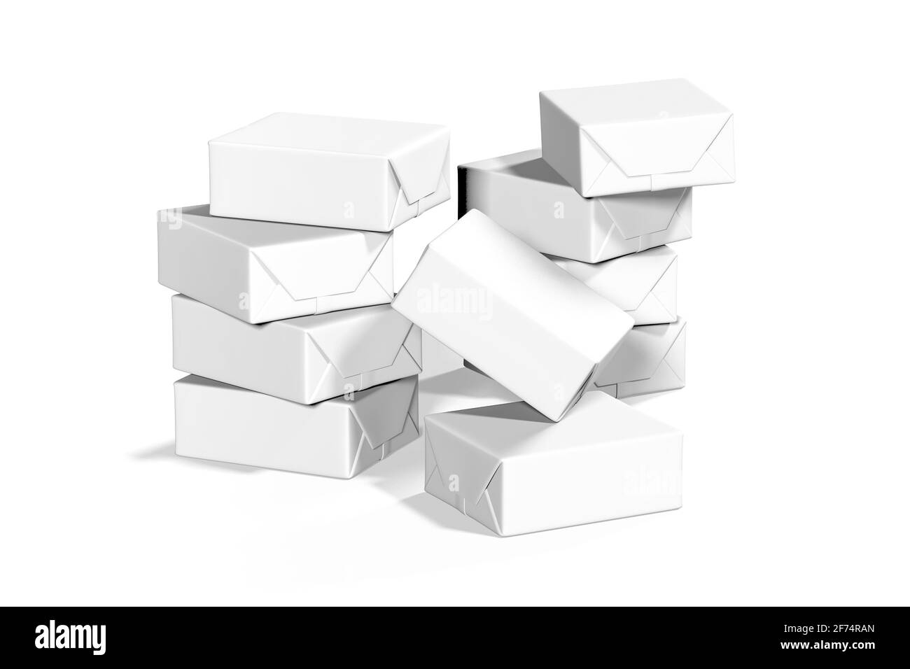 Cardboard boxes mockup isolated on white background - 3d render Stock ...