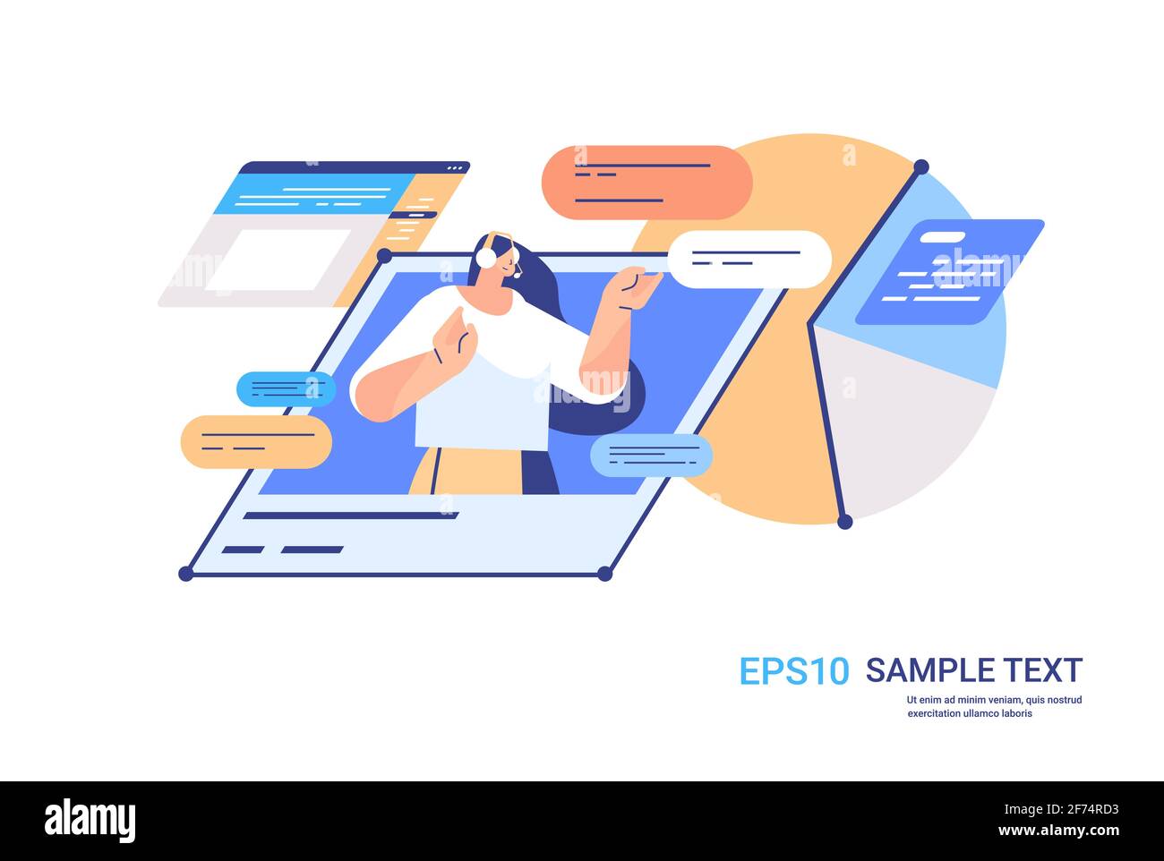Answering messages Stock Vector Images - Alamy
