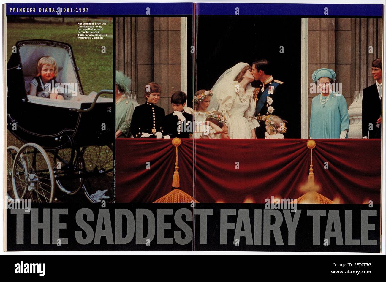 Double paged spread from Time magazine dated September 8, 1997, headlined The Saddest Fairy Tale, a reference to the ultimately unhappy marriage between The Prince and Princess of Wales Stock Photo