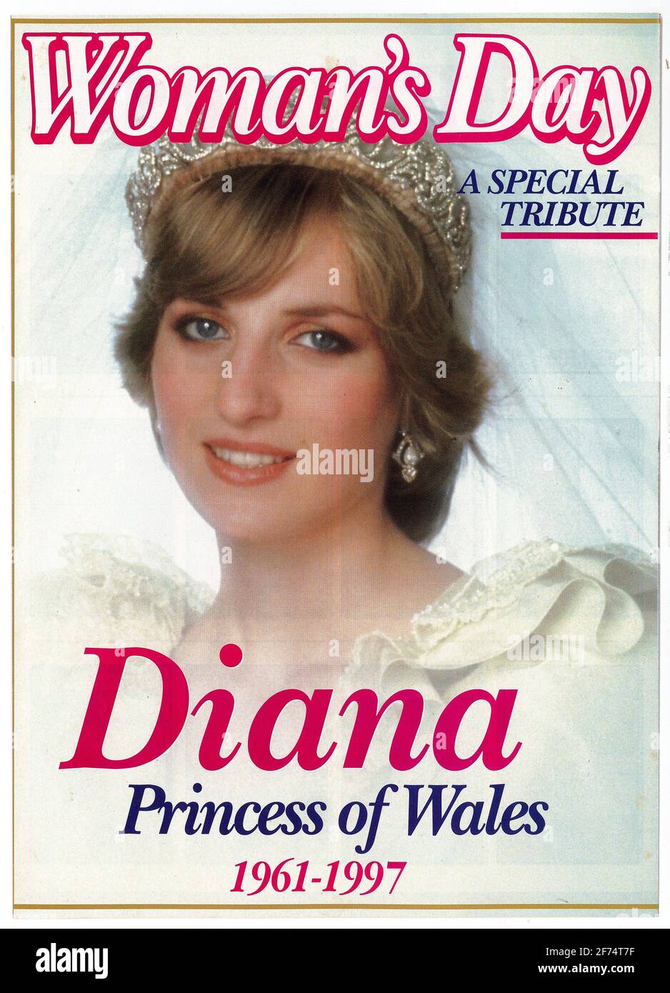 Back cover of the Australian Woman's Day magazine from about September 15, 1997, as a tribute for Diana, Princess of Wales Stock Photo
