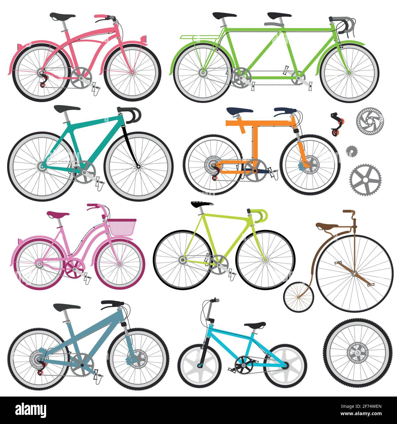 Vector set of bicycles Stock Vector