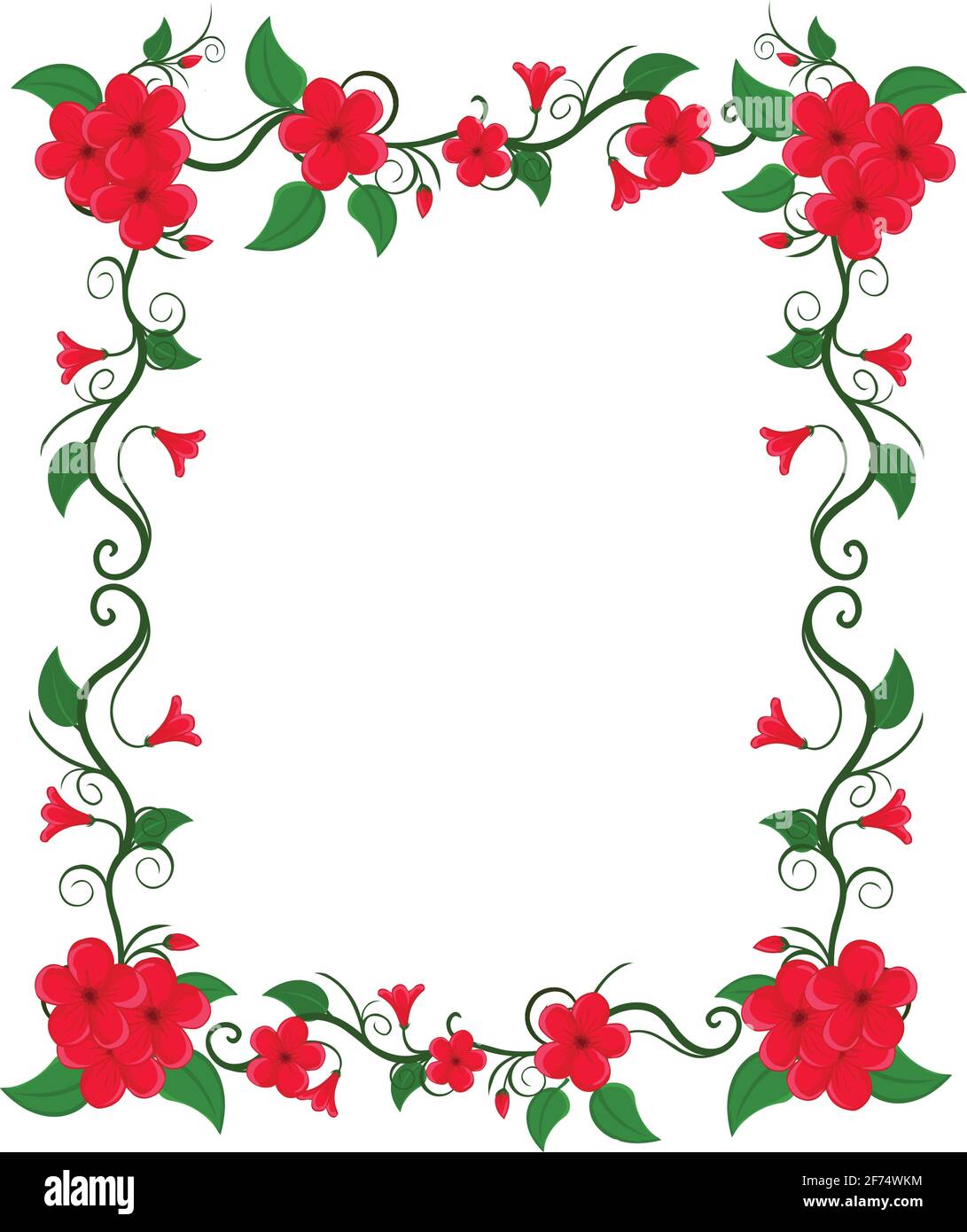 Colourful Floral Frame Border Stock Illustration Vector Stock Vector Image Art Alamy