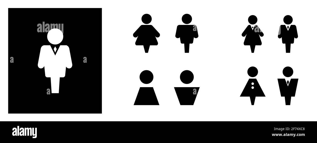 WC sign icon. Set Toilet and restroom symbol. Washroom vector sign ...