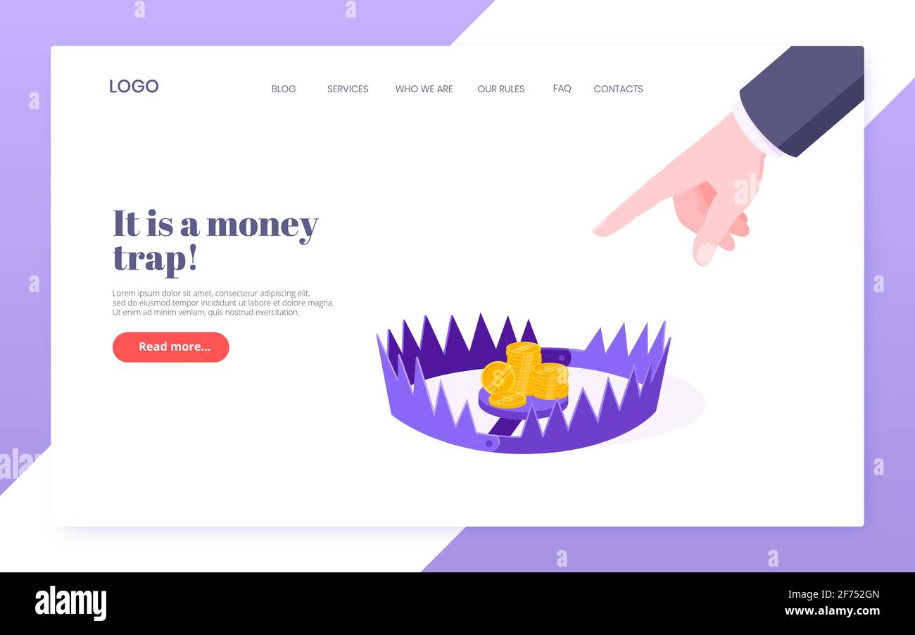 Money trap business concept flat style design vector illustration ...