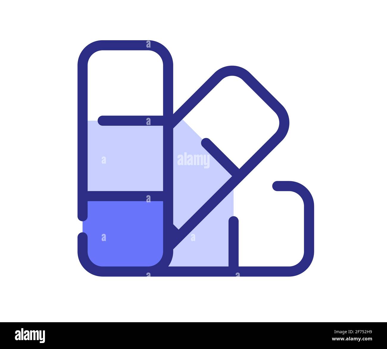 palette color coloring single isolated icon with dash or dashed purple ...