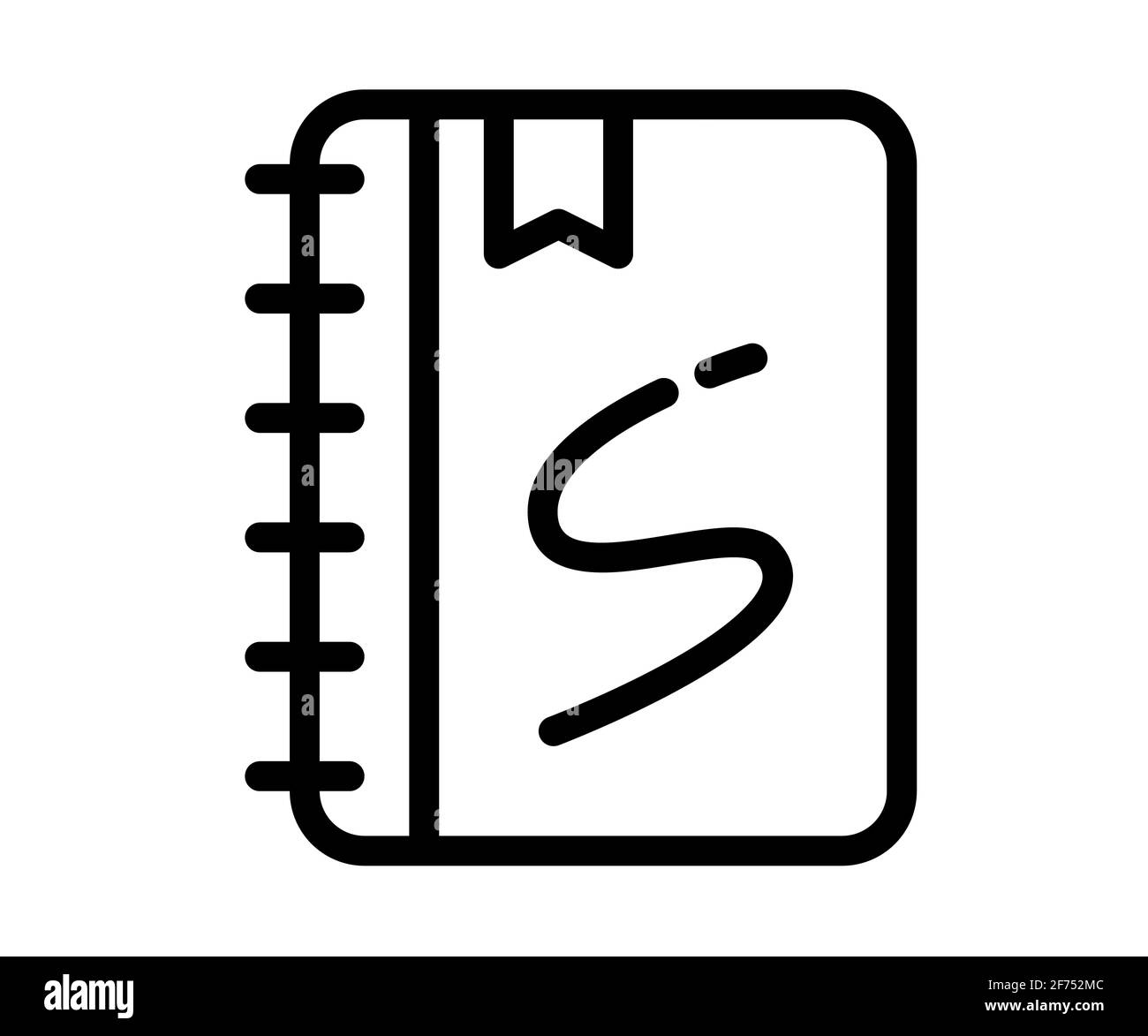 sketchbook sketch bookmark single isolated icon with outline style ...
