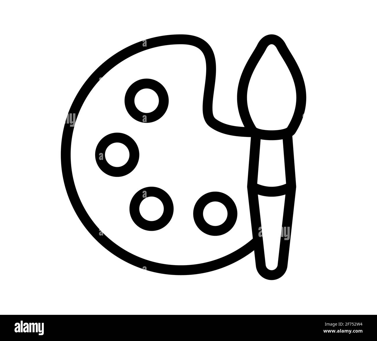 Art Drawing Painting Single Isolated Icon With Outline Style Vector