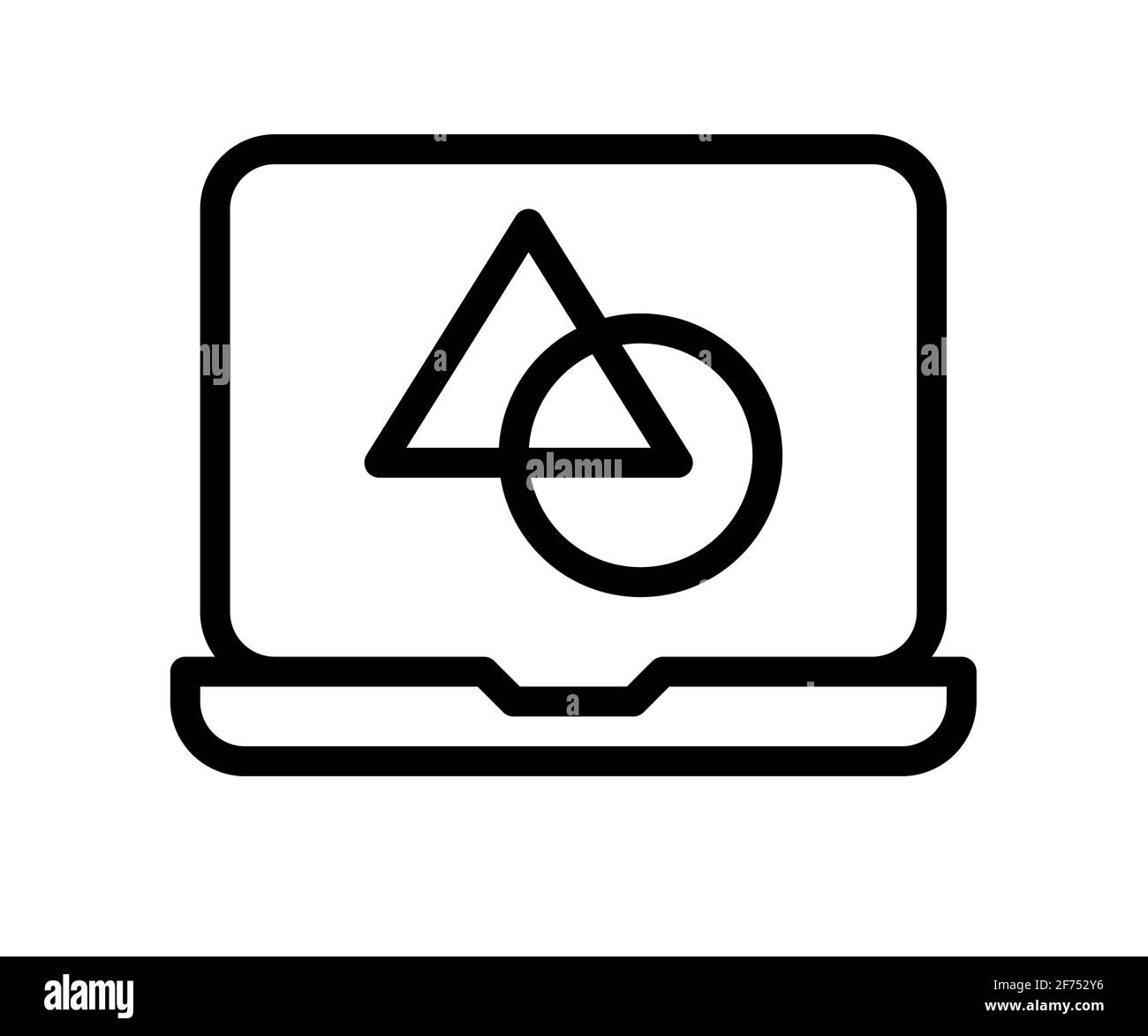 laptop graphic design single isolated icon with outline style vector ...