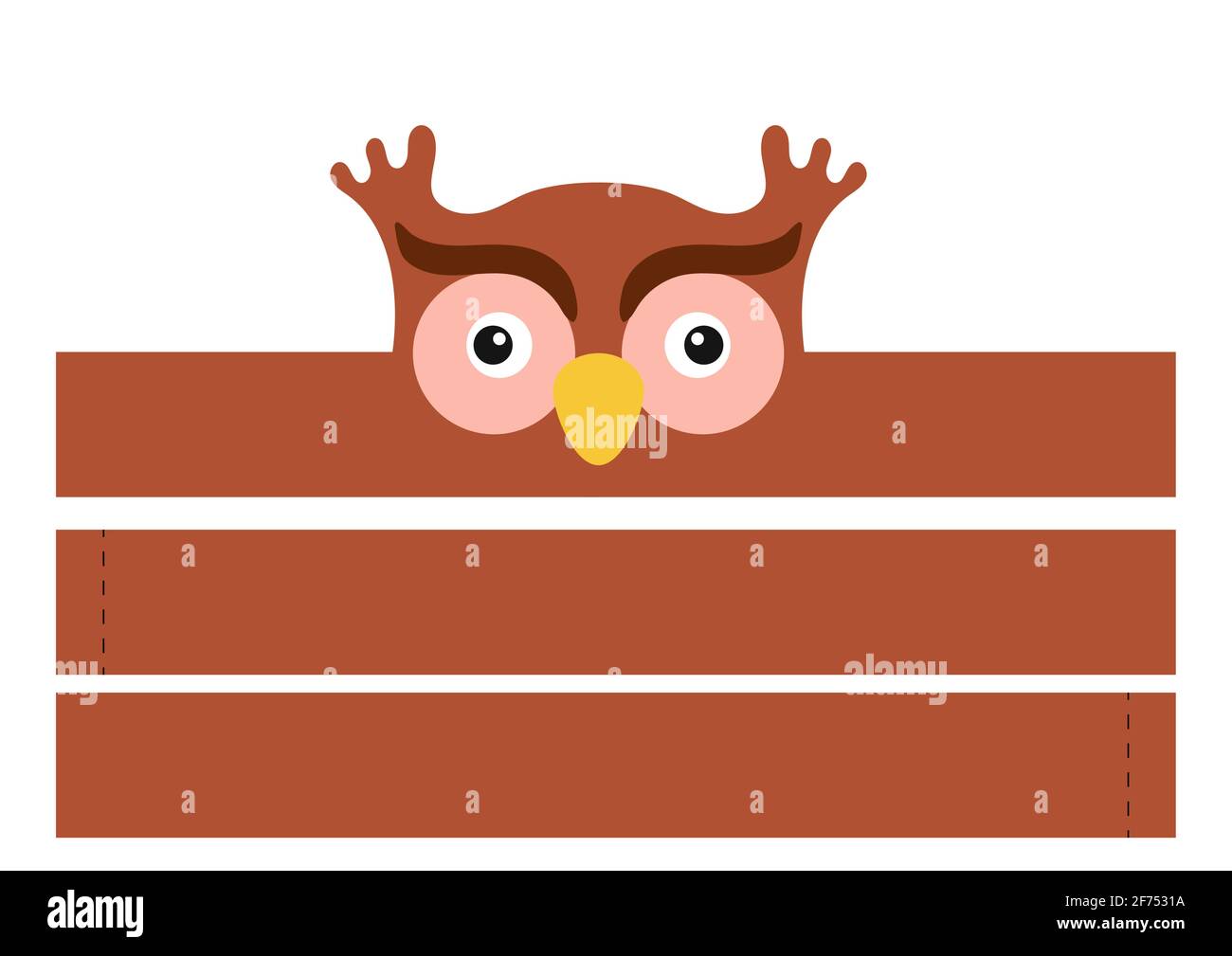 printable owl paper headband party crown die cut template for birthday christmas baby shower fun accessory for entertainment print cut and glue stock vector image art alamy
