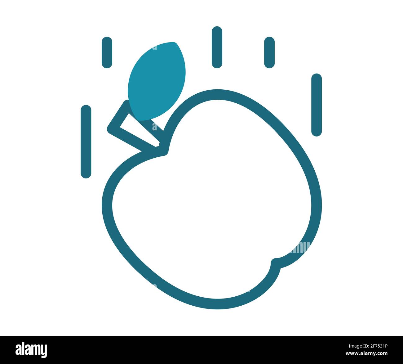 apple fall single isolated icon with solid line style vector ...