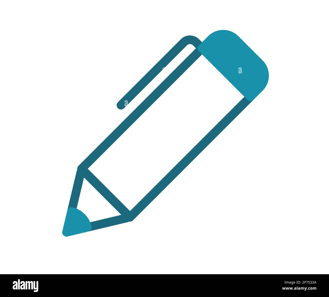 pencil pen write single isolated icon with solid line style vector ...