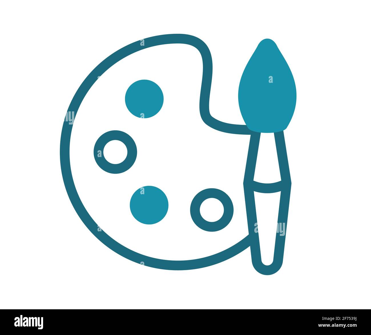 art drawing painting single isolated icon with solid line style vector ...