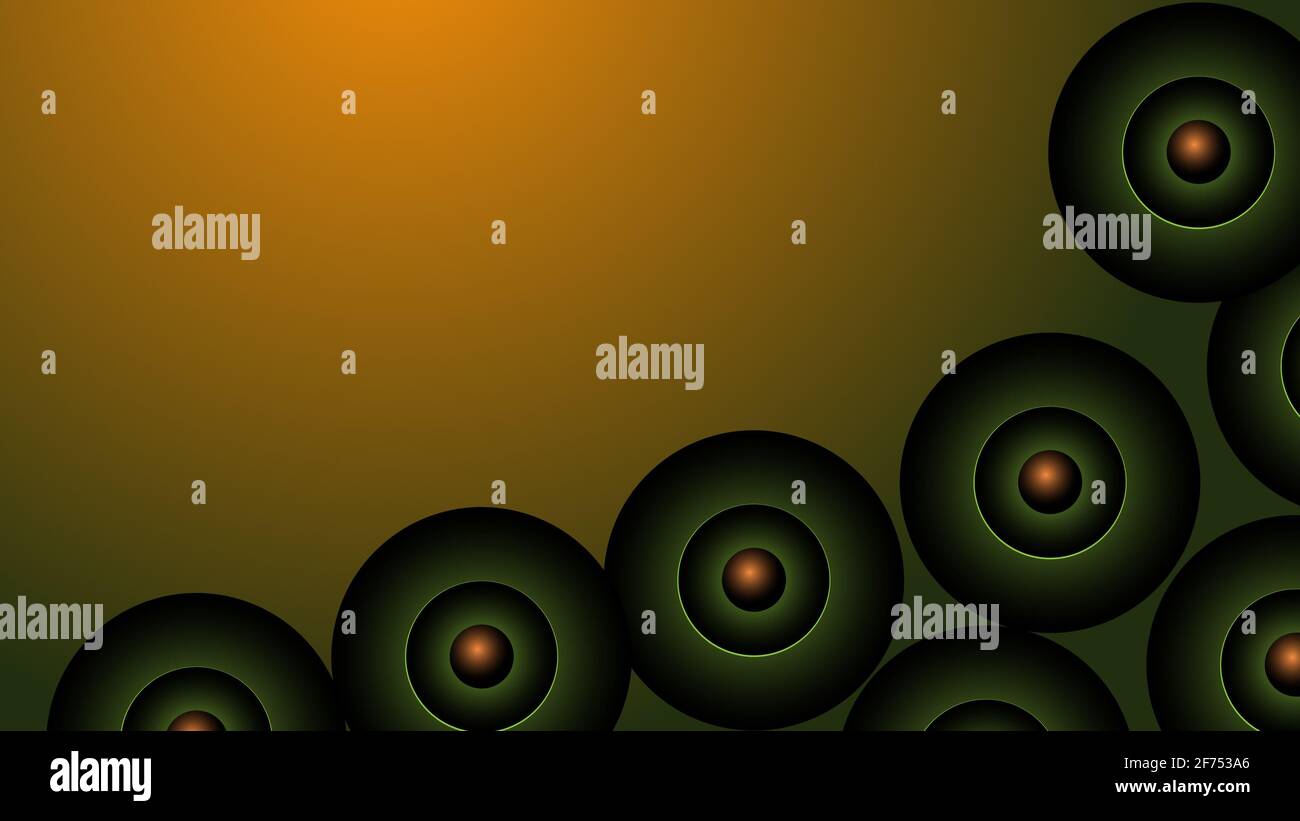 Green and black circles on yellow background illustration Stock Photo ...
