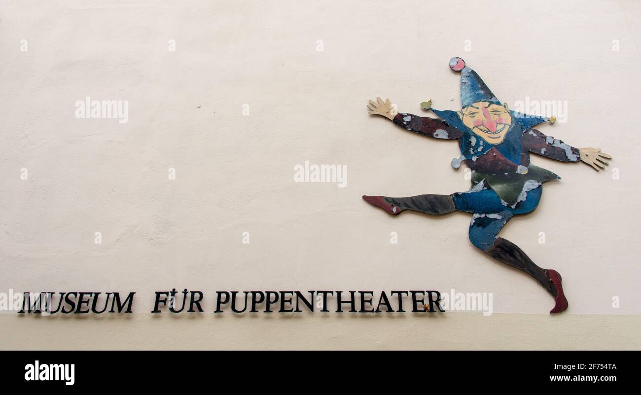 Sign at the museum of puppet theatre in Lübeck Stock Photo Alamy