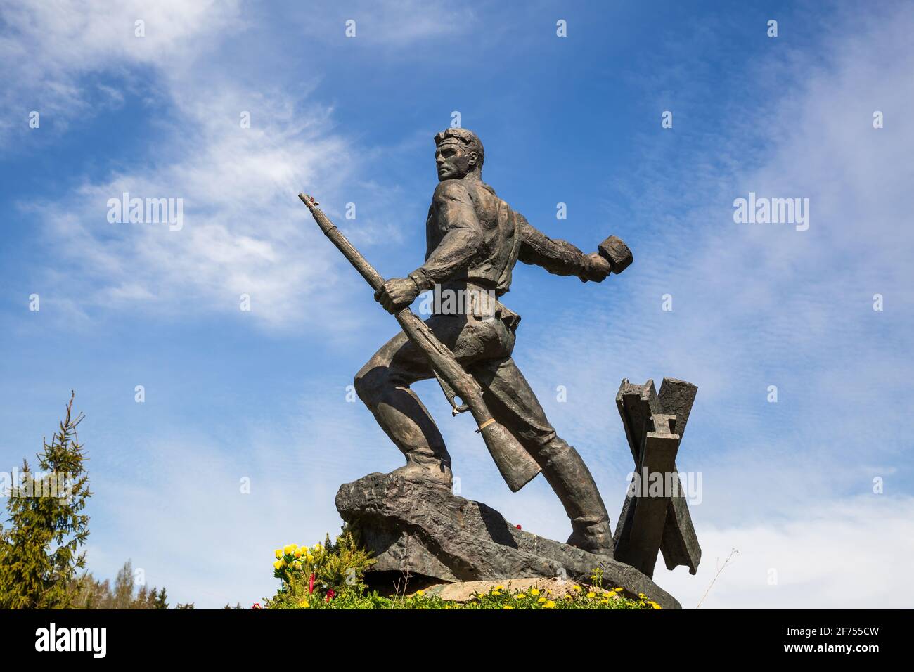 BOLSHIE BORNITSY, RUSSIA - MAY 22, 2020: memorial Bornitsky line of defense was established in 1990 in honor of feat of border guard cadets who died i Stock Photo