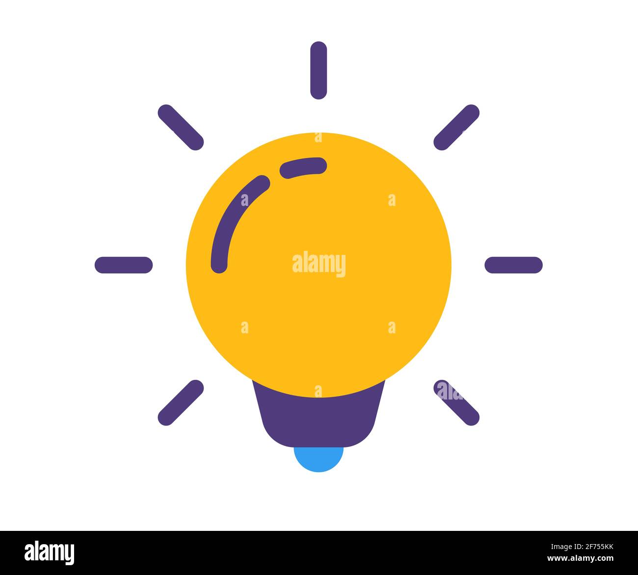 creativity idea light bulb single isolated icon with flat style vector ...