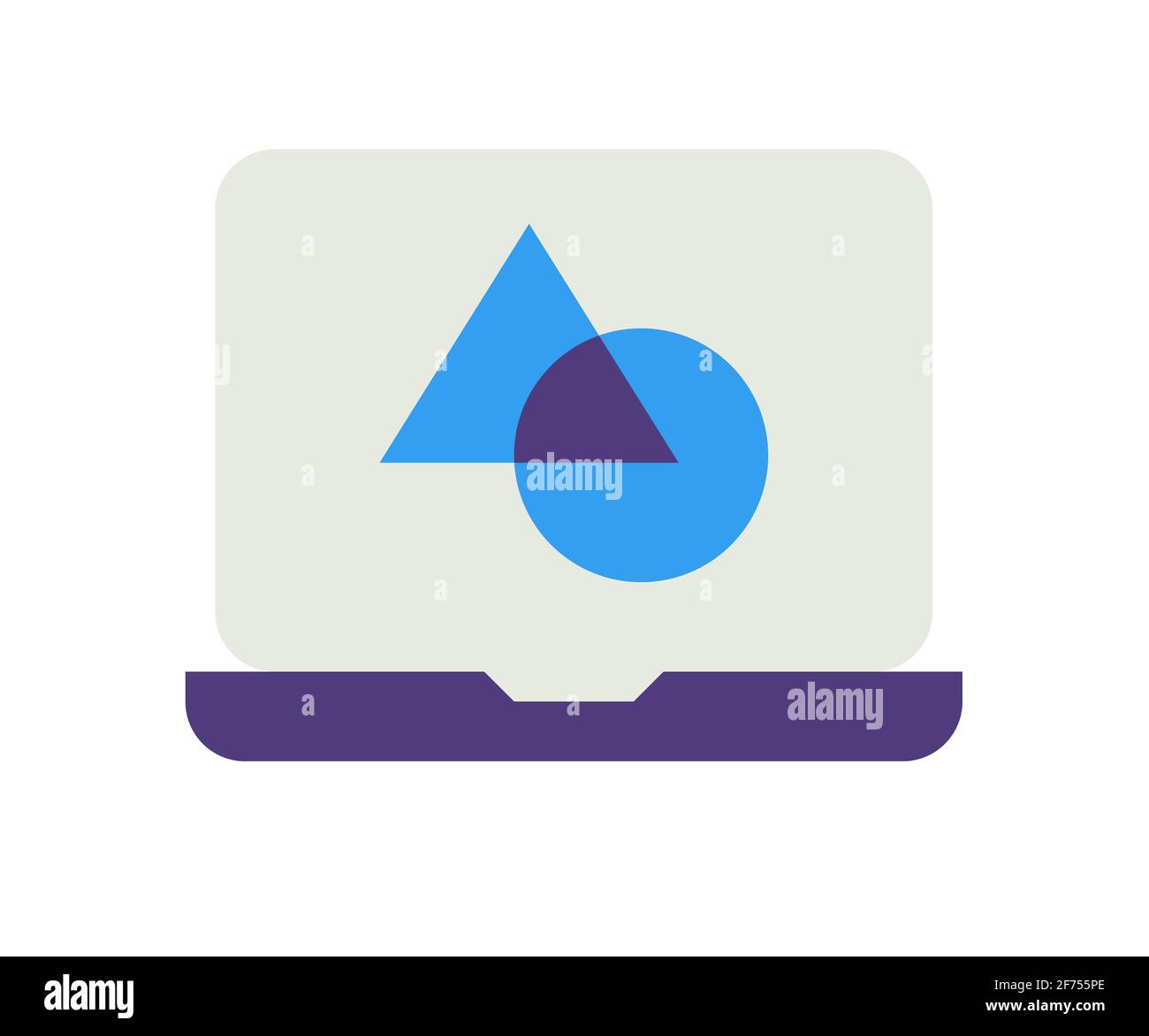 laptop graphic design single isolated icon with flat style vector ...