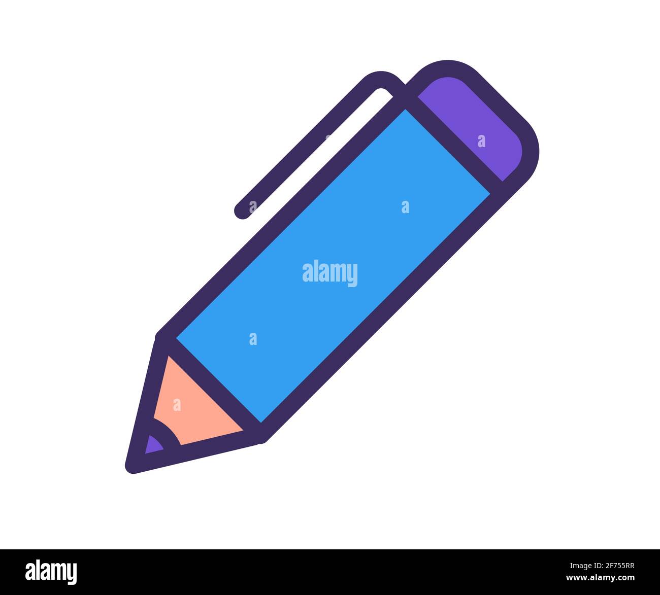 pencil pen write single isolated icon with filled outline line style ...