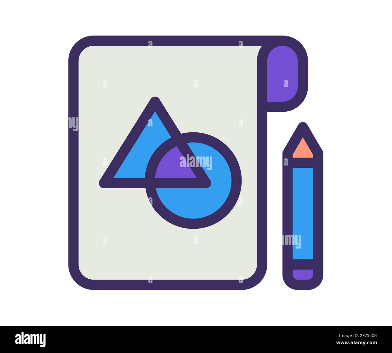 concept blueprint sketching single isolated icon with filled outline ...