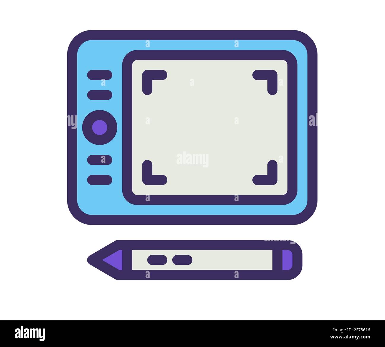 tablet drawing pen single isolated icon with filled outline line style ...