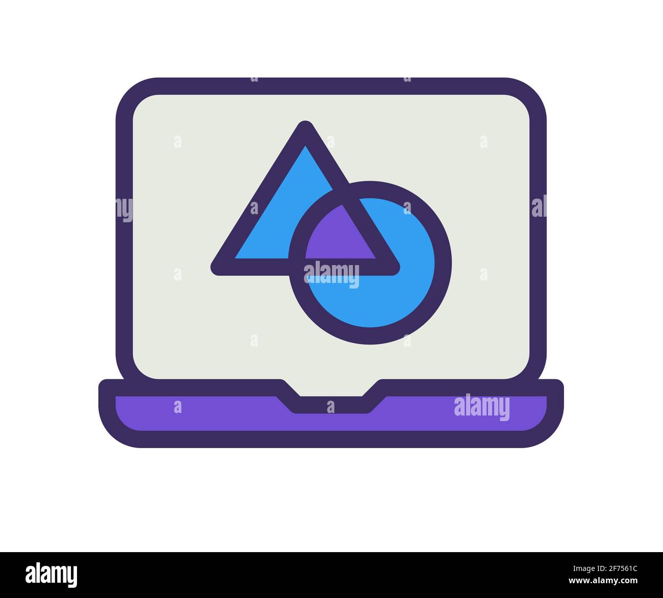 laptop graphic design single isolated icon with filled outline line ...