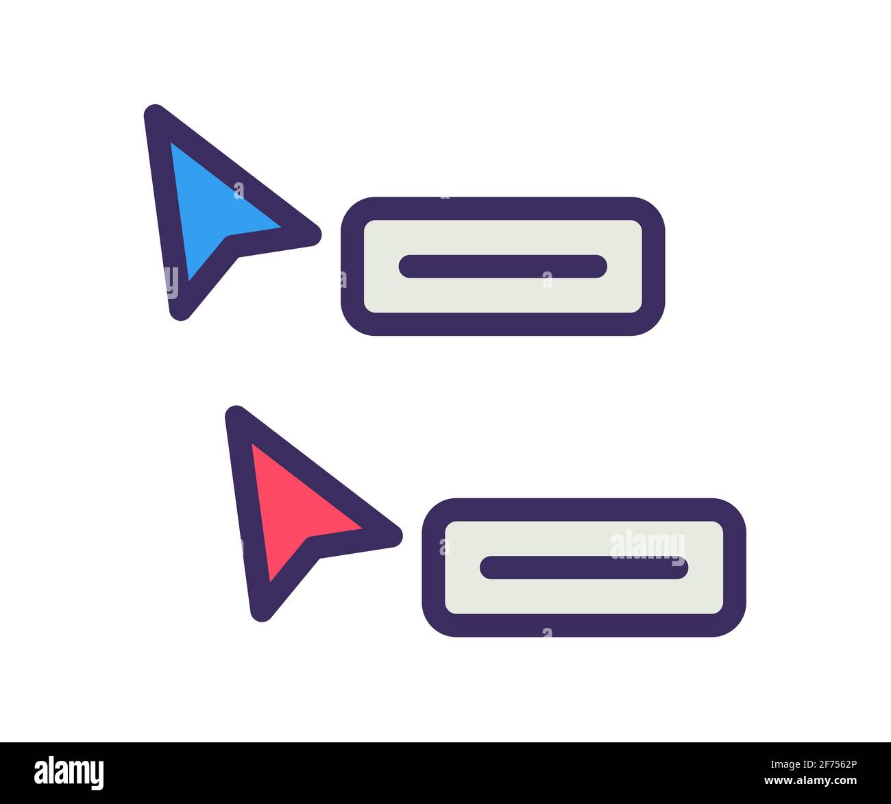 collaboration realtime cursor single isolated icon with filled outline ...