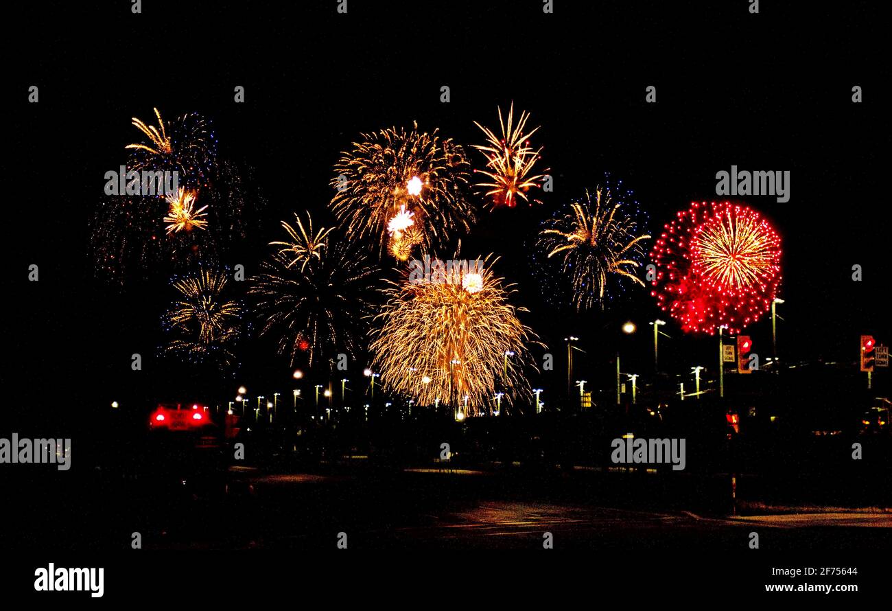Canada Day Celebration Fireworks High Resolution Stock Photography and