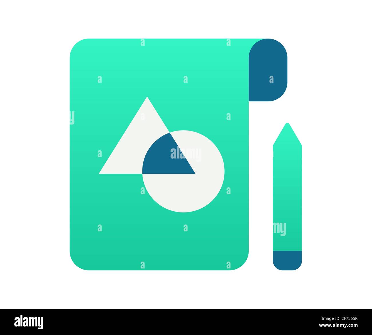 concept blueprint sketching single isolated icon with gradient style ...