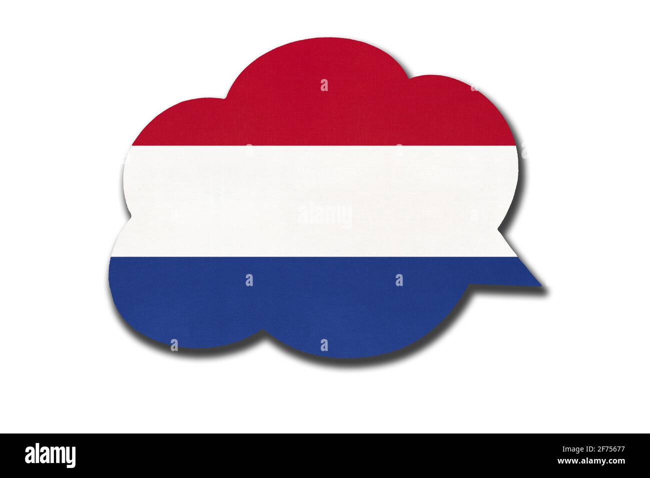 3d speech bubble with Netherlands or Holland national flag isolated on